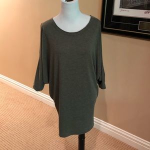 Light army green oversized top w/slouch sleeves